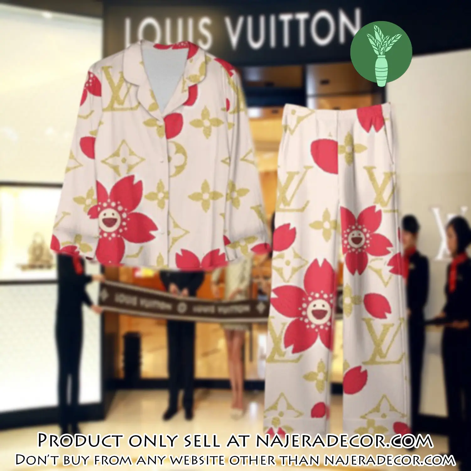 Trending luxury lv satin pajama set pjs1091 njr3759949